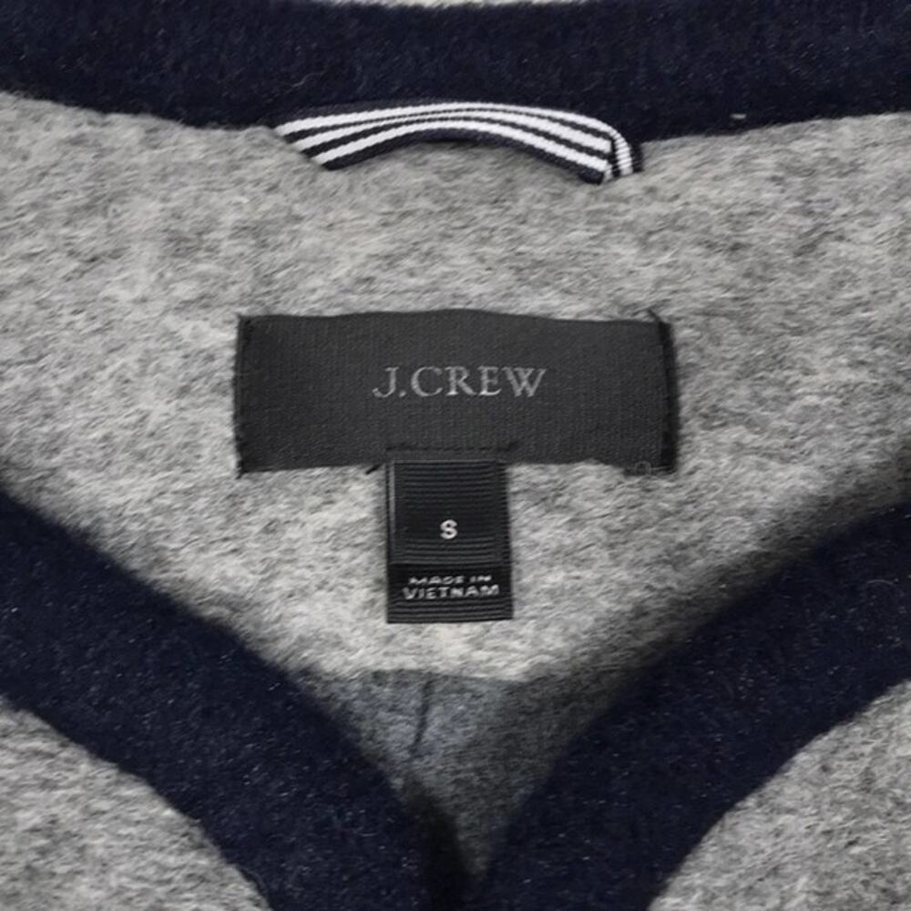 J. Crew Small Wrap Jacket In Boiled Wool Gray Navy - Picture 8 of 9
